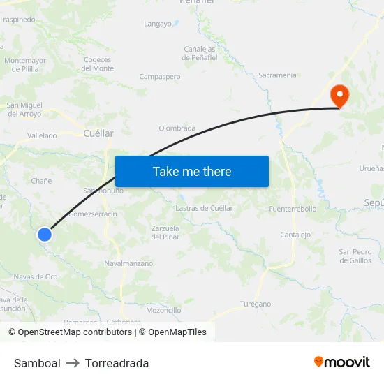 Samboal to Torreadrada map