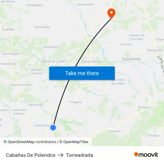 Cabañas De Polendos to Torreadrada map