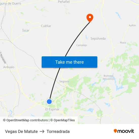 Vegas De Matute to Torreadrada map