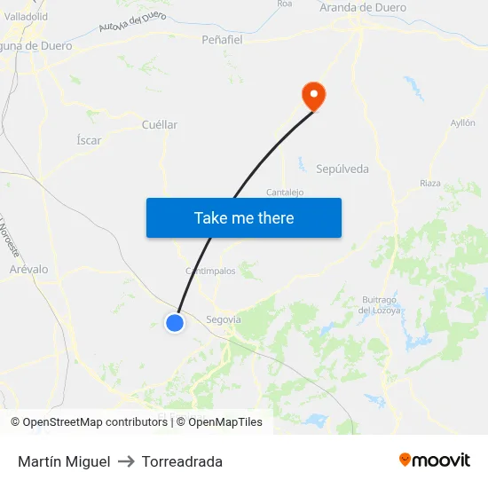 Martín Miguel to Torreadrada map