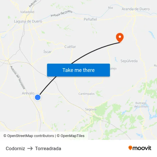 Codorniz to Torreadrada map