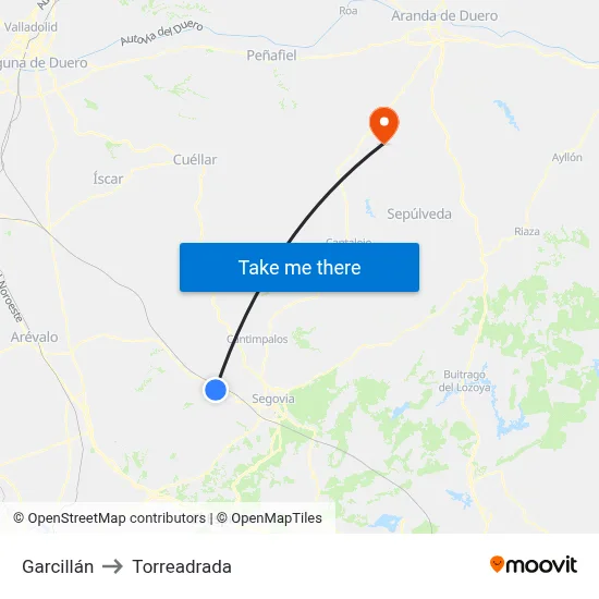 Garcillán to Torreadrada map