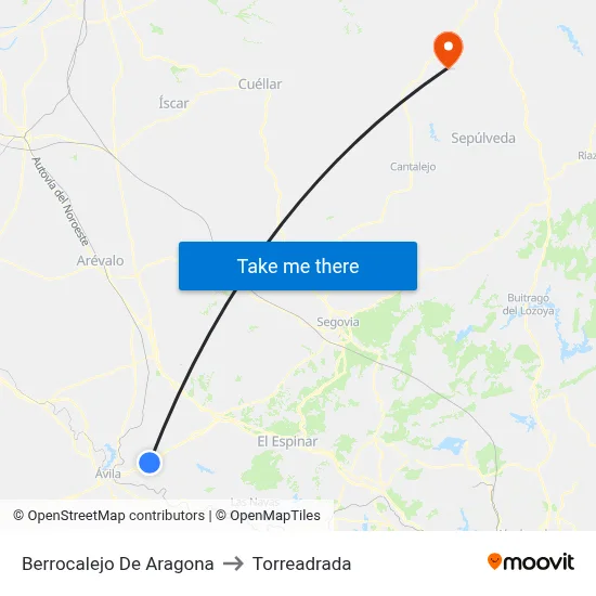 Berrocalejo De Aragona to Torreadrada map