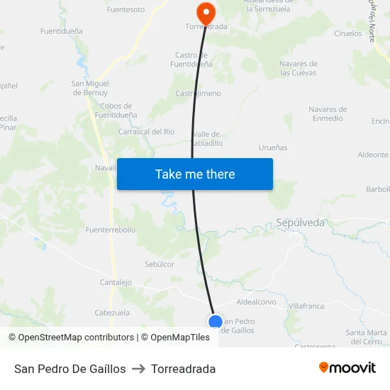 San Pedro De Gaíllos to Torreadrada map