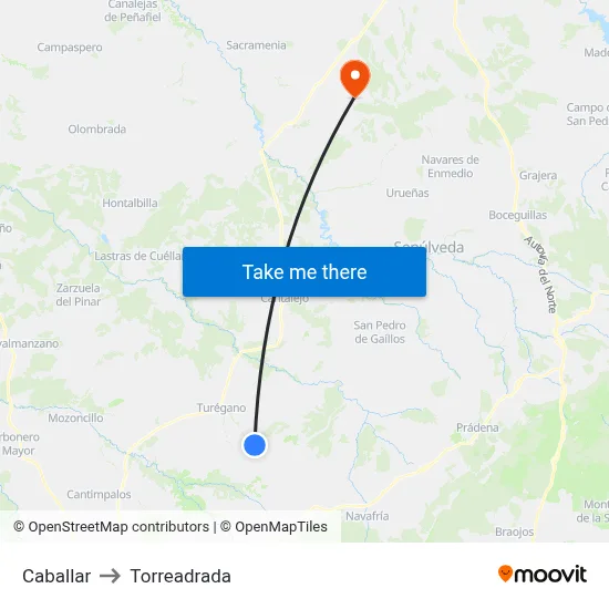 Caballar to Torreadrada map