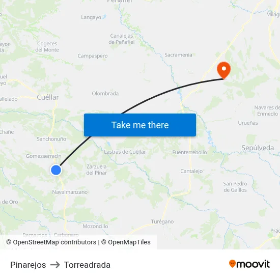 Pinarejos to Torreadrada map