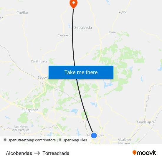 Alcobendas to Torreadrada map