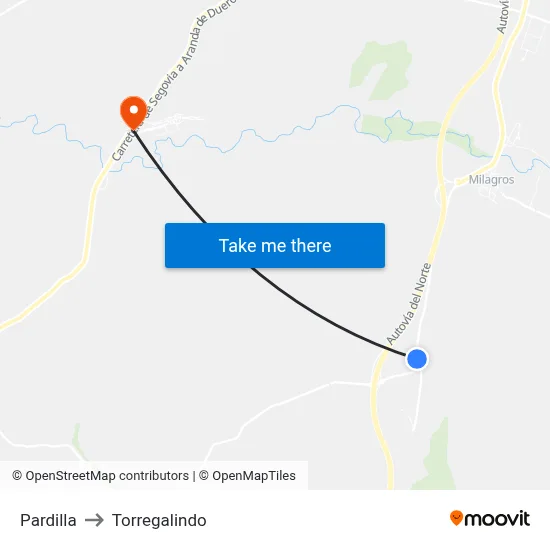 Pardilla to Torregalindo map