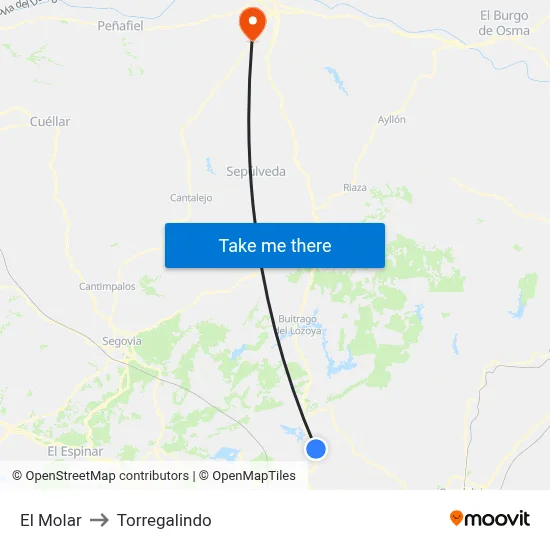 El Molar to Torregalindo map