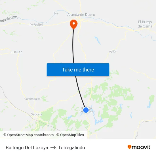 Buitrago Del Lozoya to Torregalindo map