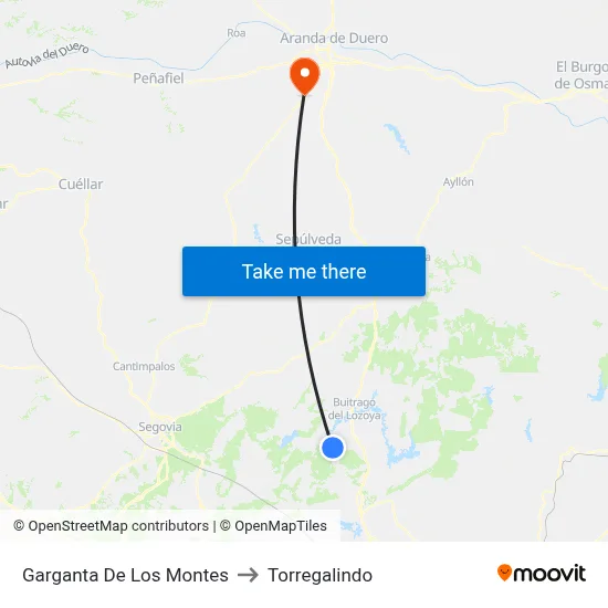 Garganta De Los Montes to Torregalindo map