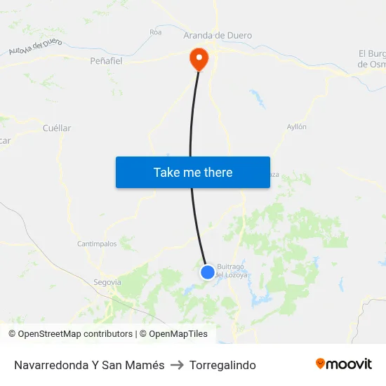 Navarredonda Y San Mamés to Torregalindo map