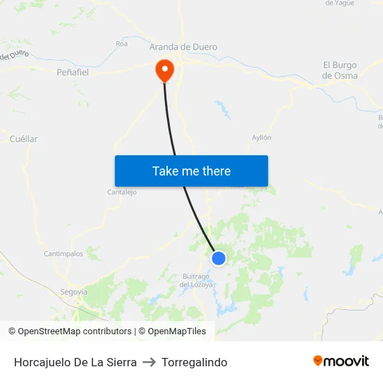 Horcajuelo De La Sierra to Torregalindo map