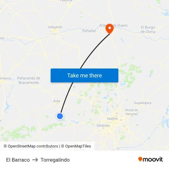 El Barraco to Torregalindo map