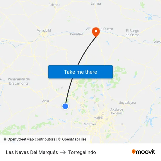 Las Navas Del Marqués to Torregalindo map