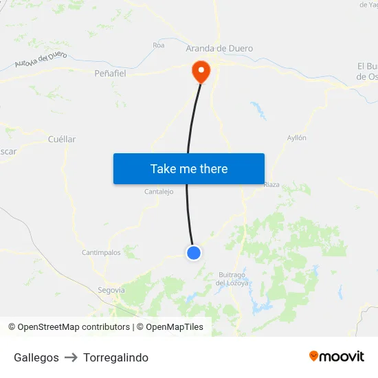 Gallegos to Torregalindo map