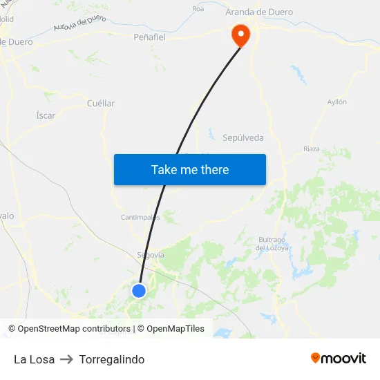 La Losa to Torregalindo map
