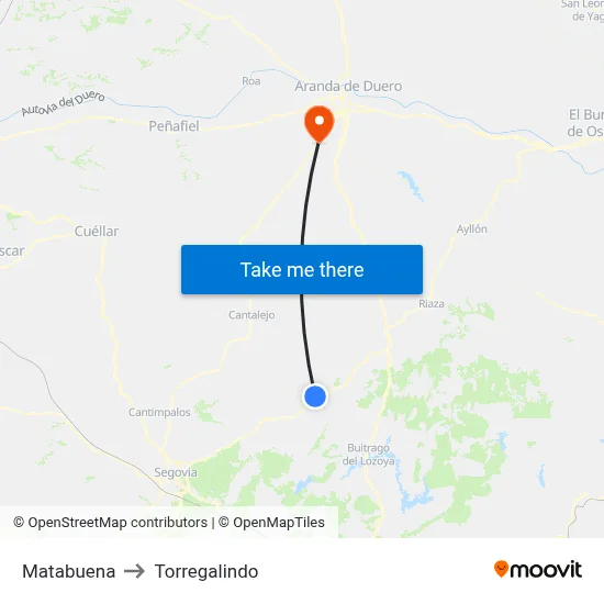 Matabuena to Torregalindo map