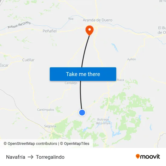 Navafría to Torregalindo map