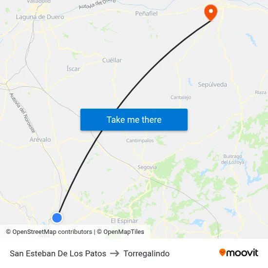 San Esteban De Los Patos to Torregalindo map