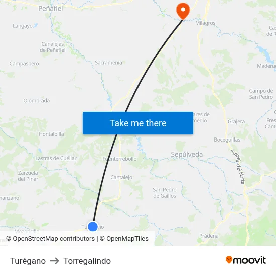 Turégano to Torregalindo map