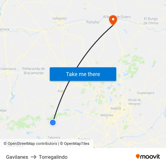 Gavilanes to Torregalindo map