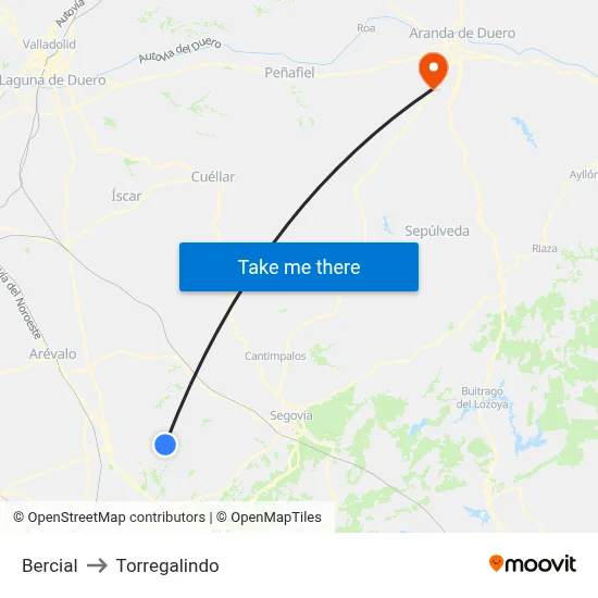 Bercial to Torregalindo map
