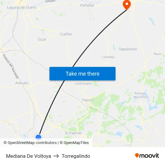 Mediana De Voltoya to Torregalindo map