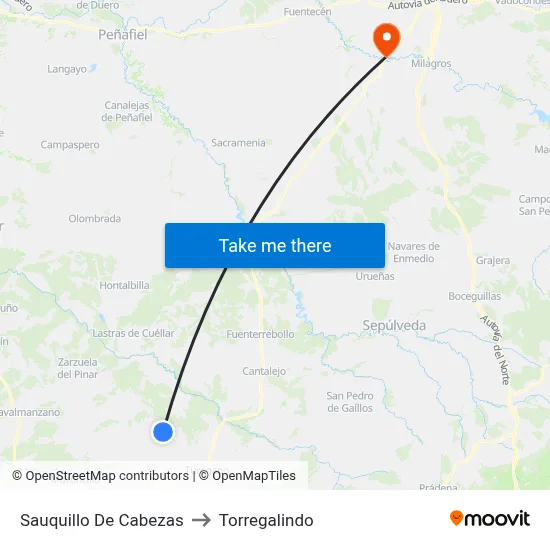 Sauquillo De Cabezas to Torregalindo map