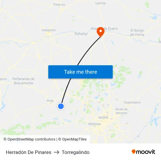 Herradón De Pinares to Torregalindo map