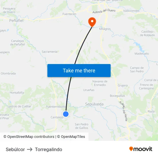 Sebúlcor to Torregalindo map