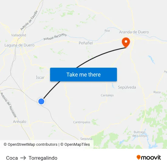 Coca to Torregalindo map