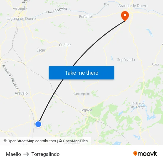 Maello to Torregalindo map