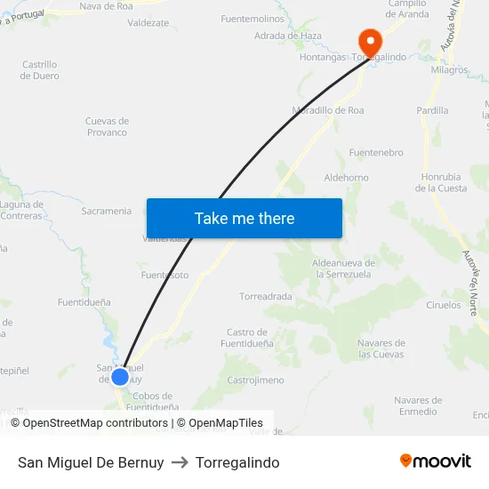 San Miguel De Bernuy to Torregalindo map