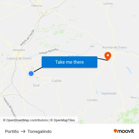 Portillo to Torregalindo map