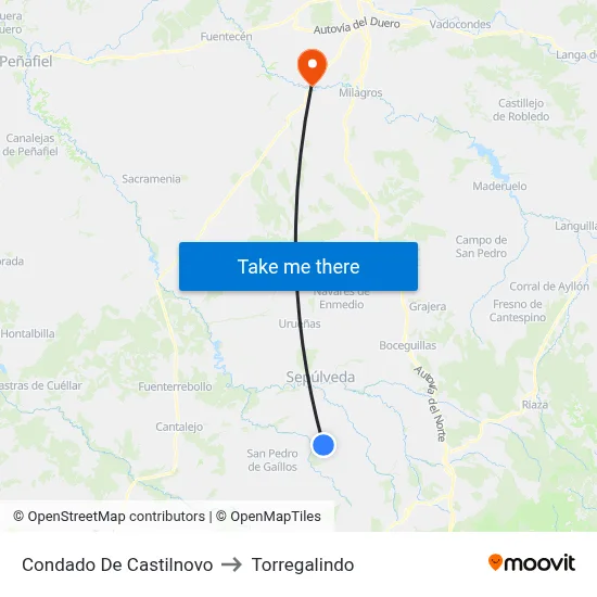 Condado De Castilnovo to Torregalindo map