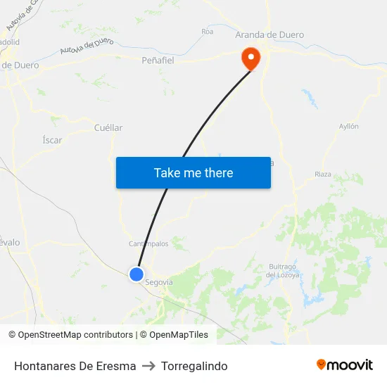 Hontanares De Eresma to Torregalindo map