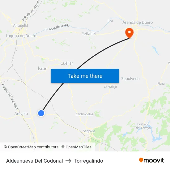 Aldeanueva Del Codonal to Torregalindo map