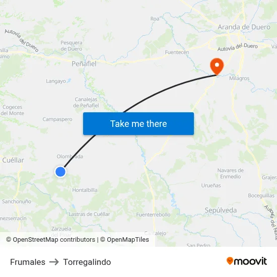 Frumales to Torregalindo map