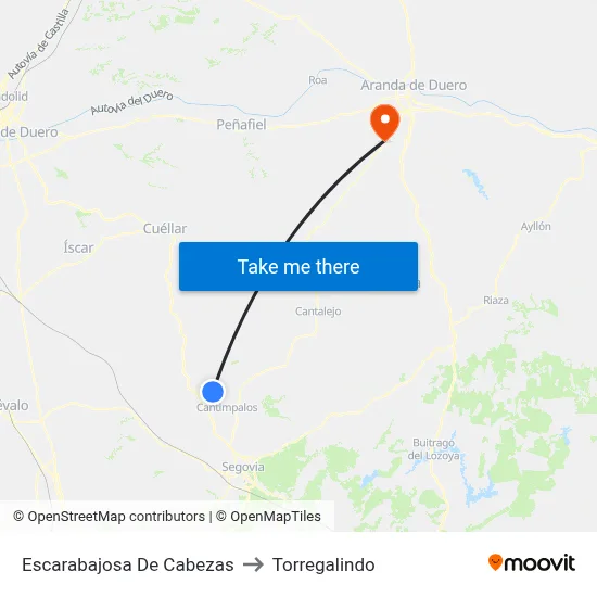 Escarabajosa De Cabezas to Torregalindo map