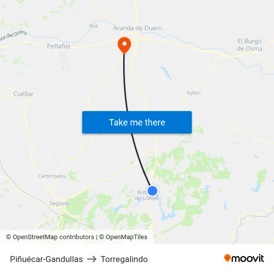 Piñuécar-Gandullas to Torregalindo map