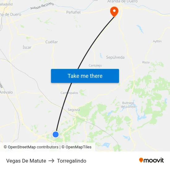 Vegas De Matute to Torregalindo map
