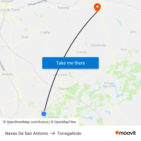 Navas De San Antonio to Torregalindo map