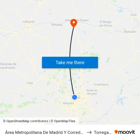Área Metropolitana De Madrid Y Corredor Del Henares to Torregalindo map