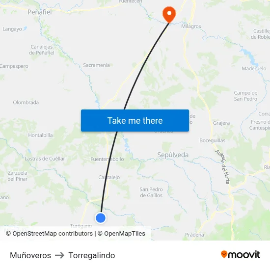Muñoveros to Torregalindo map