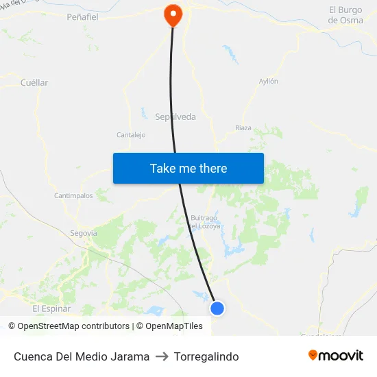 Cuenca Del Medio Jarama to Torregalindo map