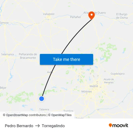 Pedro Bernardo to Torregalindo map