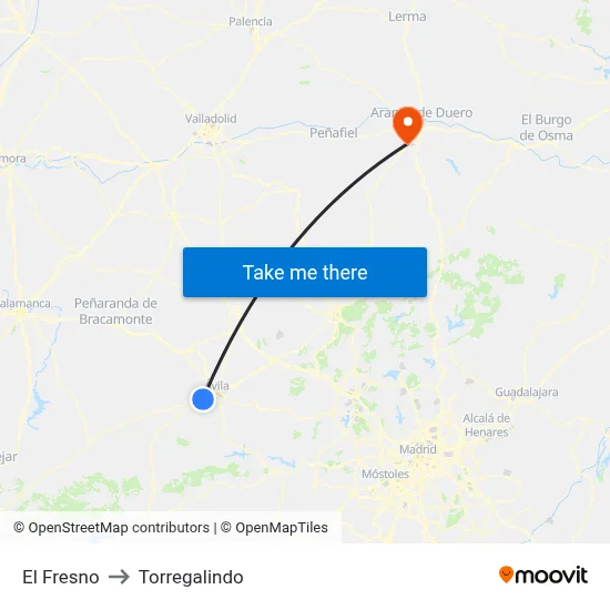 El Fresno to Torregalindo map