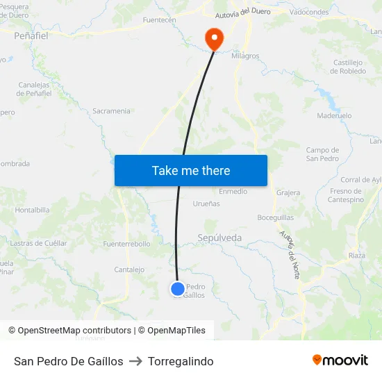 San Pedro De Gaíllos to Torregalindo map