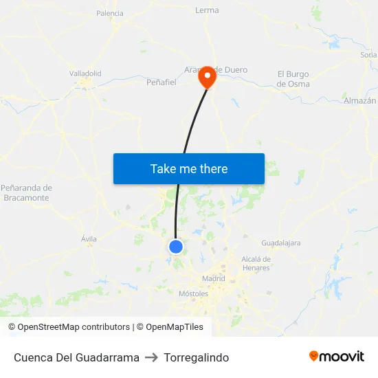 Cuenca Del Guadarrama to Torregalindo map